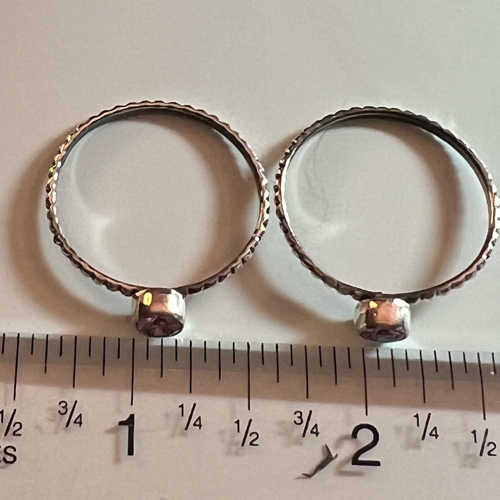 2 Amethyst Stacking Rings - Picture 4 of 5